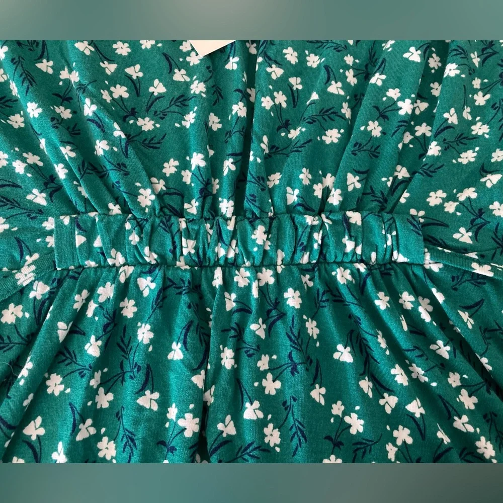 NWT Cynthia Rowley green floral sleeveless V-neck mini dress, size medium - Picture 9 of 11